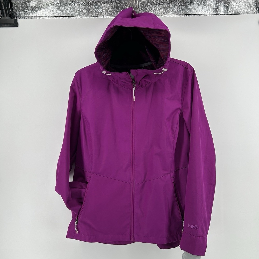 Performance Windbreaker Full Zip Rain Jacket Purple Womens Large Gorpcore Winter - Picture 3 of 9